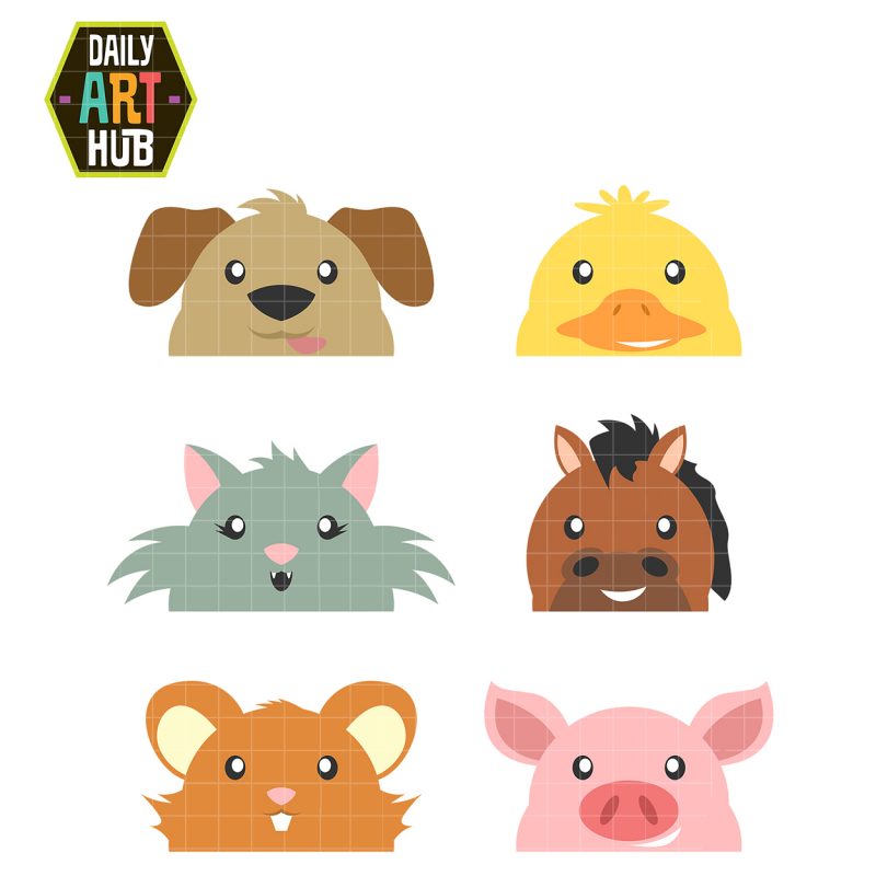 Peek A Boo Animals Clip Art Set | Daily Art Hub