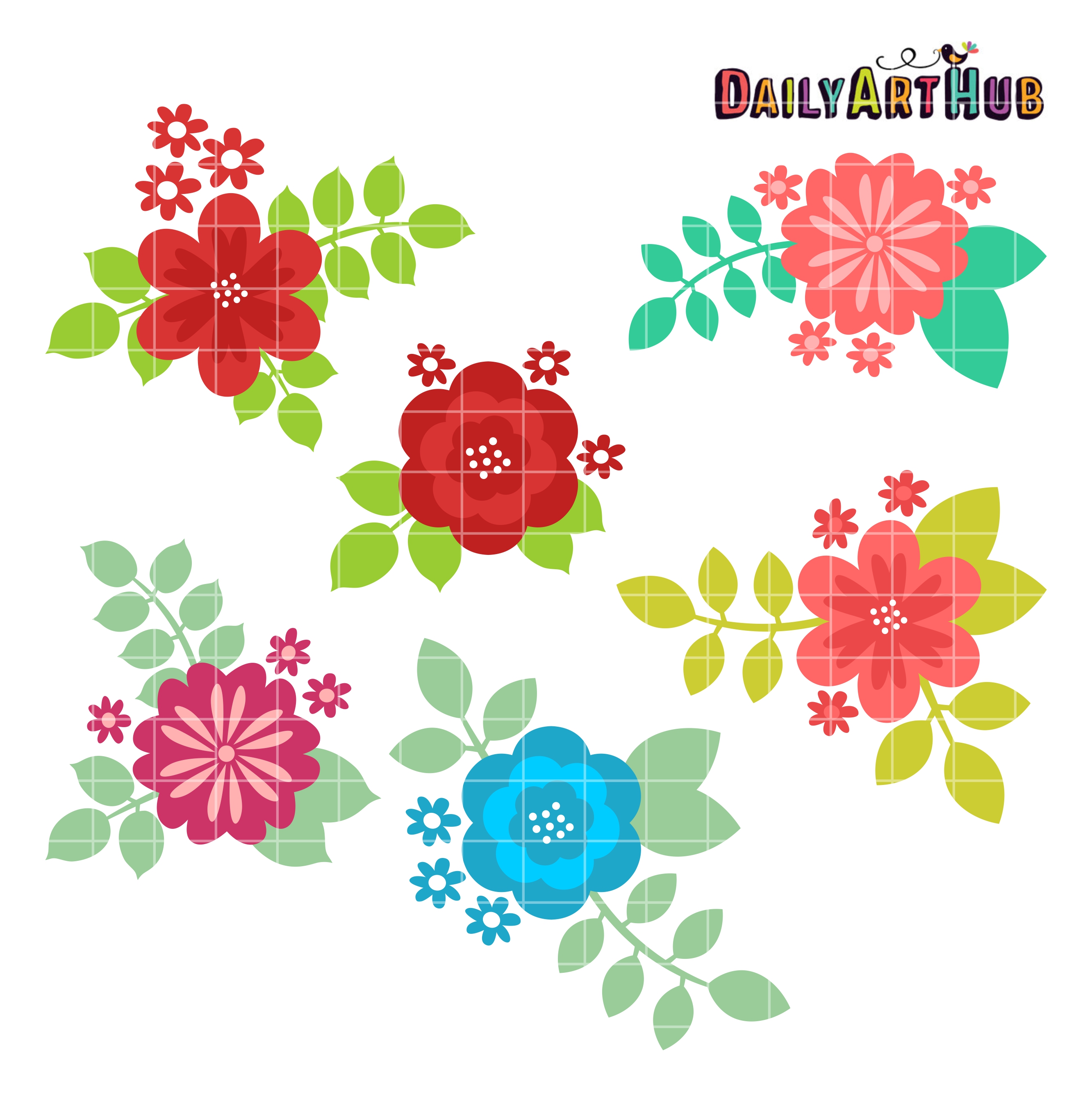 Flowers And Leaves Clip Art Set | Daily Art Hub