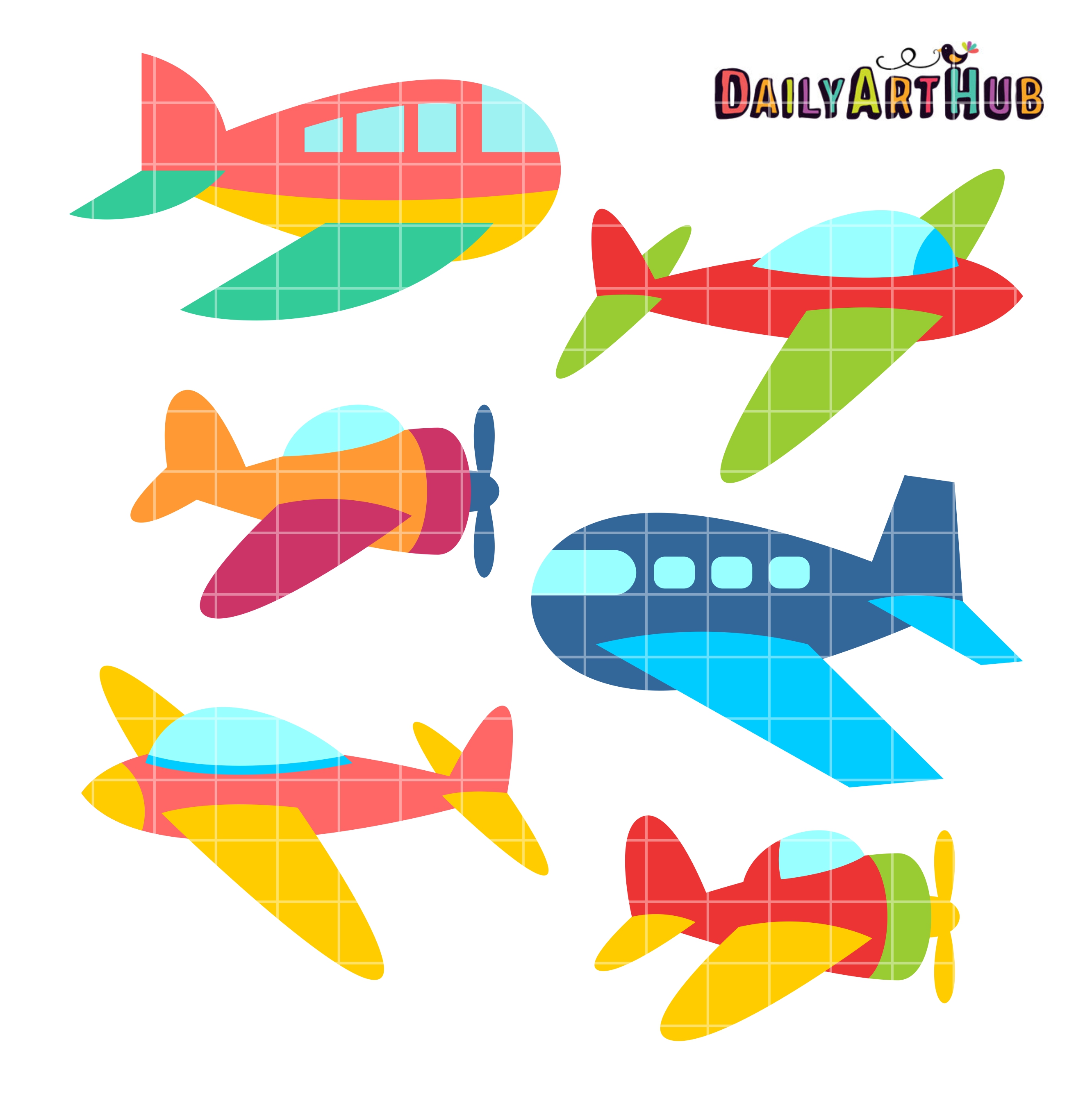 Cute Aeroplanes Clip Art Set | Daily Art Hub