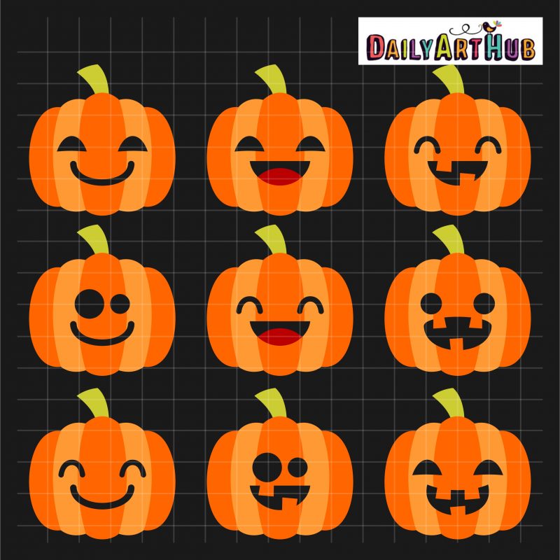 Halloween Cute Jack O Lanterns Clip Art Set | Daily Art Hub