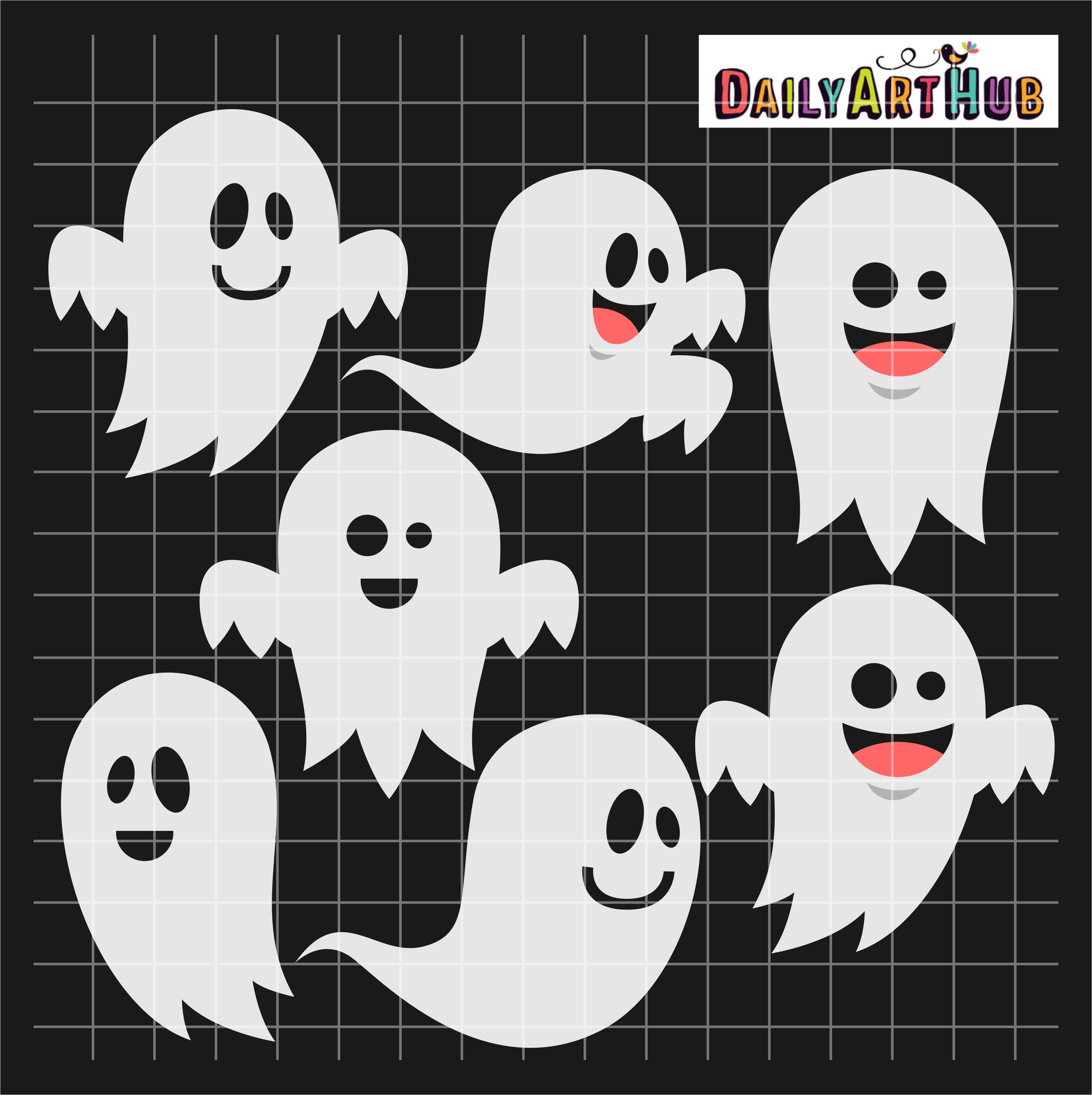 Halloween Funny Ghosts Clip Art Set | Daily Art Hub