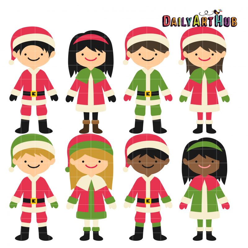 Christmas Kids Clip Art Set | Daily Art Hub