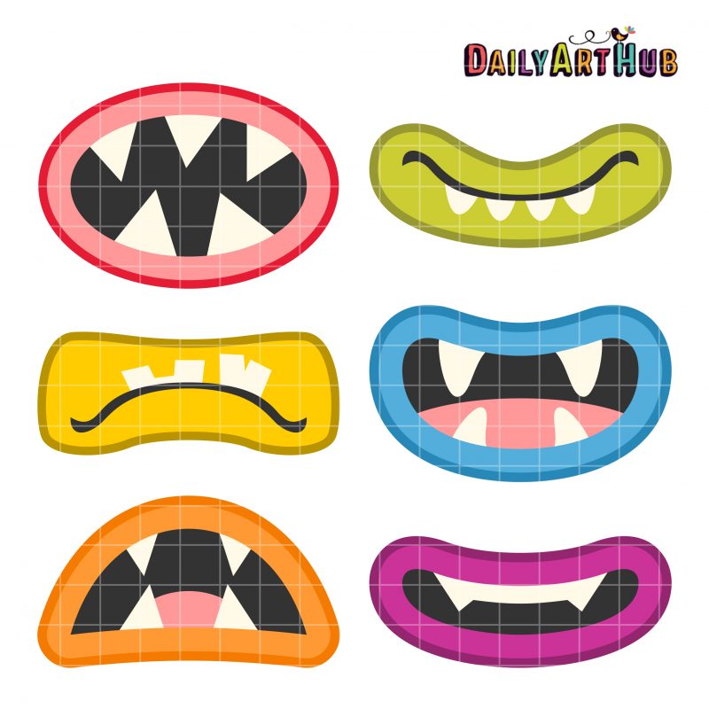 Monster Mouth Clip Art Set | Daily Art Hub