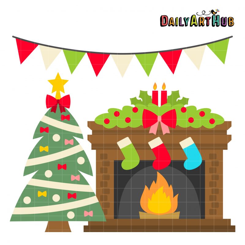 free clipart christmas fireplace - photo #29