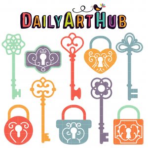 Keys And Locks Clip Art Set Daily Art Hub Graphics Alphabets Svg
