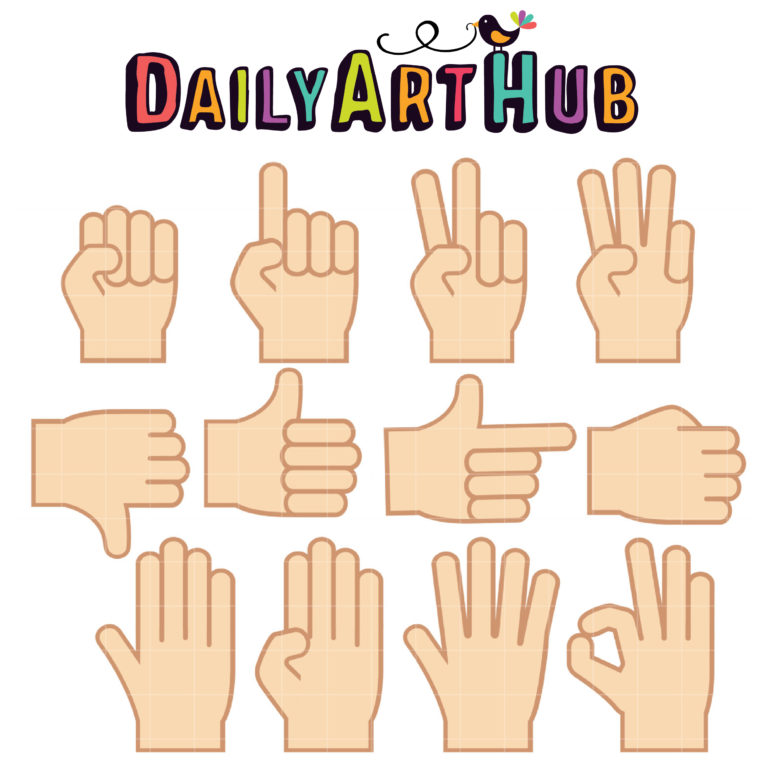 Hand Gestures Clip Art Set Daily Art Hub Graphics Alphabets Svg