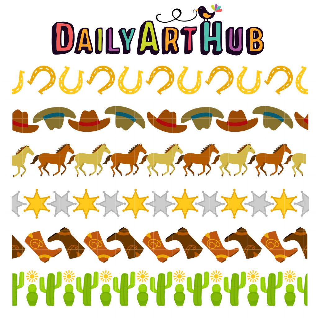 Cowboy Borders Clip Art Set Daily Art Hub Graphics Alphabets Svg