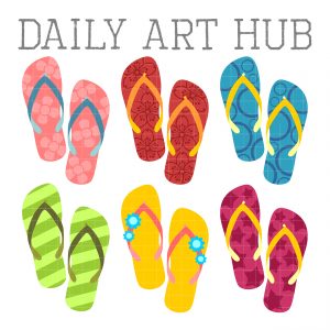Colorful Flip Flops Clip Art Set – Daily Art Hub // Graphics, Alphabets ...
