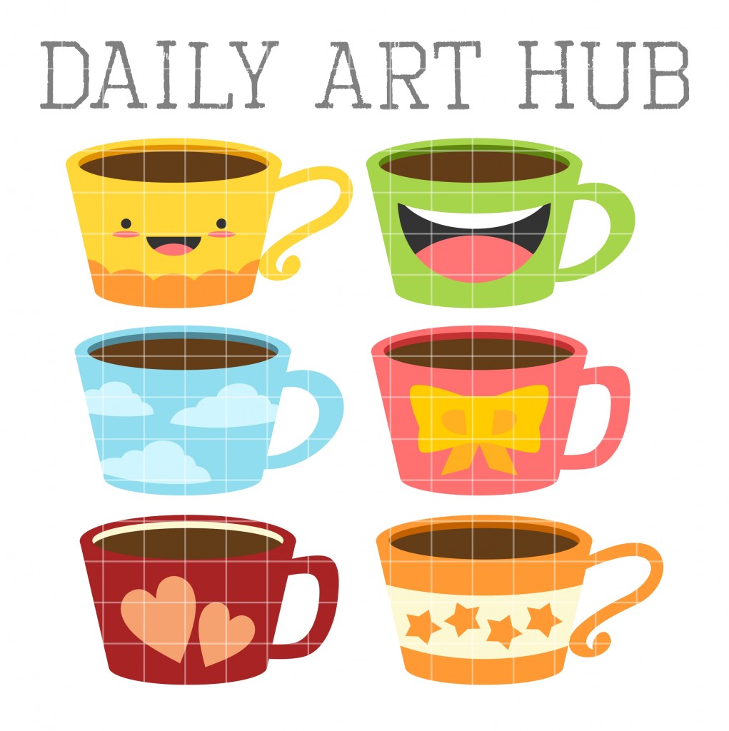 Cute Coffee Mugs Clip Art Set Daily Art Hub Graphics Alphabets And Svg