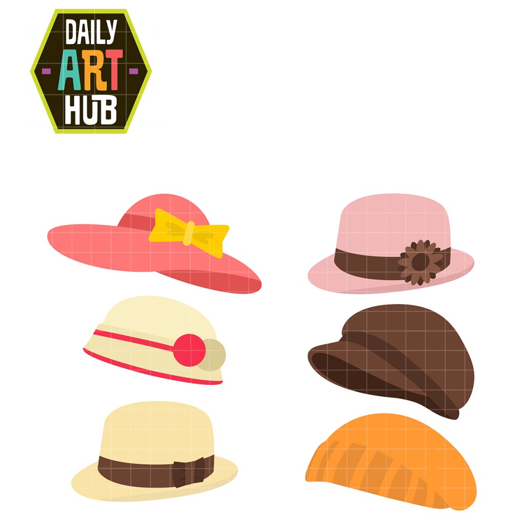 Girly Hats Clip Art Set – Daily Art Hub // Graphics, Alphabets & SVG