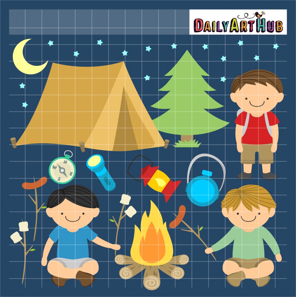 Boys Camping Clip Art Set – Daily Art Hub // Graphics, Alphabets & SVG