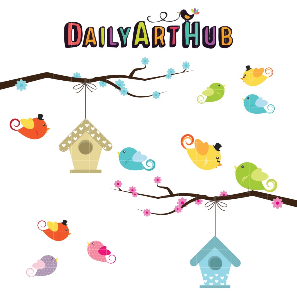 Cute Birds Clip Art Set – Daily Art Hub // Graphics, Alphabets & SVG