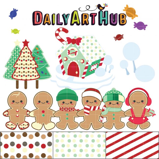 Gingerbread Clip Art Set – Daily Art Hub // Graphics, Alphabets & SVG