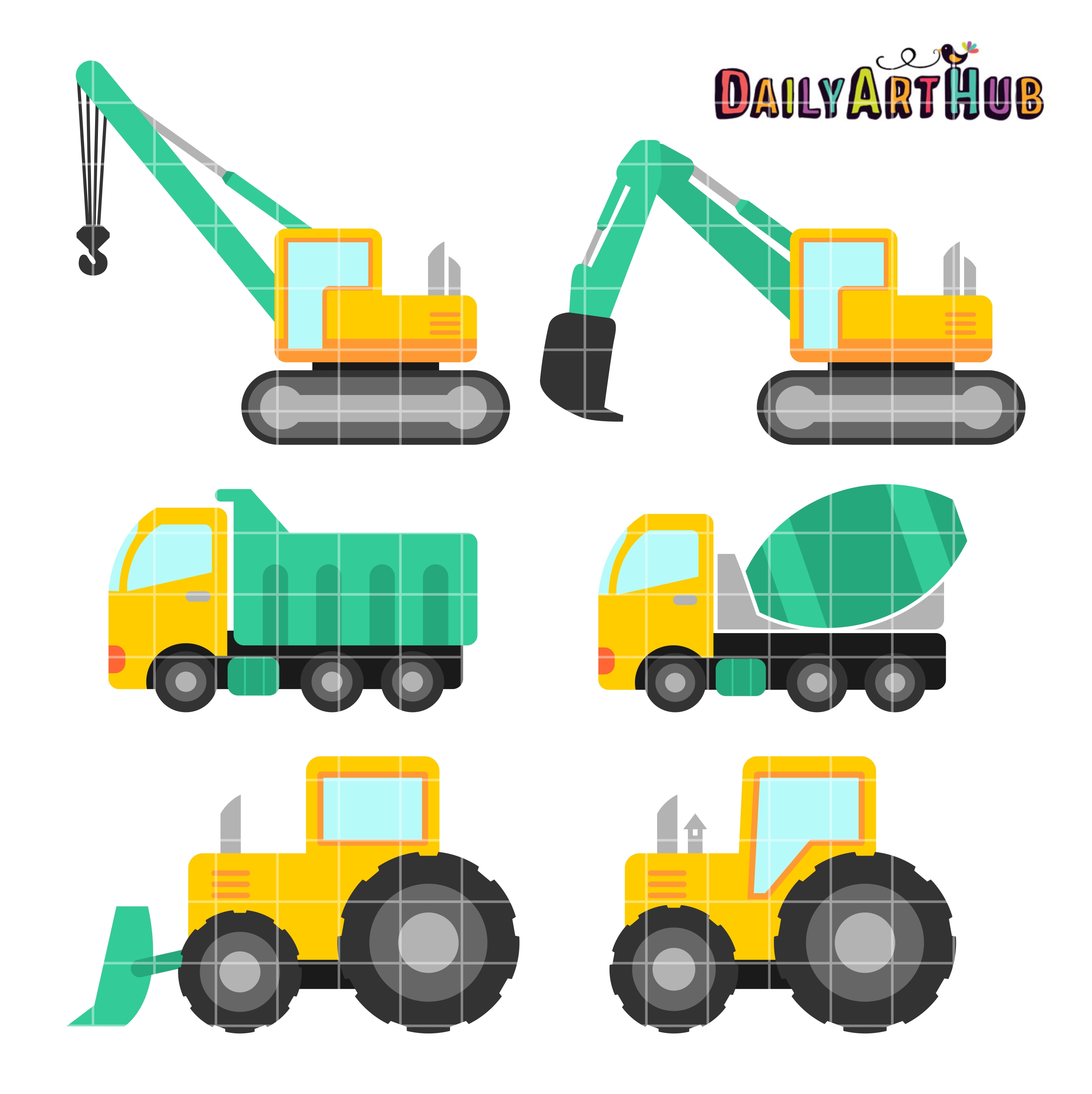 Construction Vehicles Clip Art Set Daily Art Hub Free Clip Art Everyday