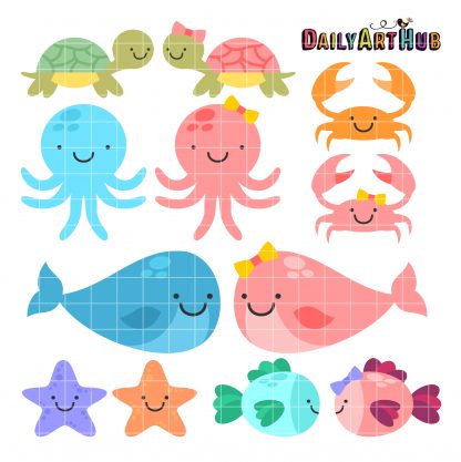 Cute Baby Sea Animals Clip Art Set – Daily Art Hub – Free Clip Art Everyday