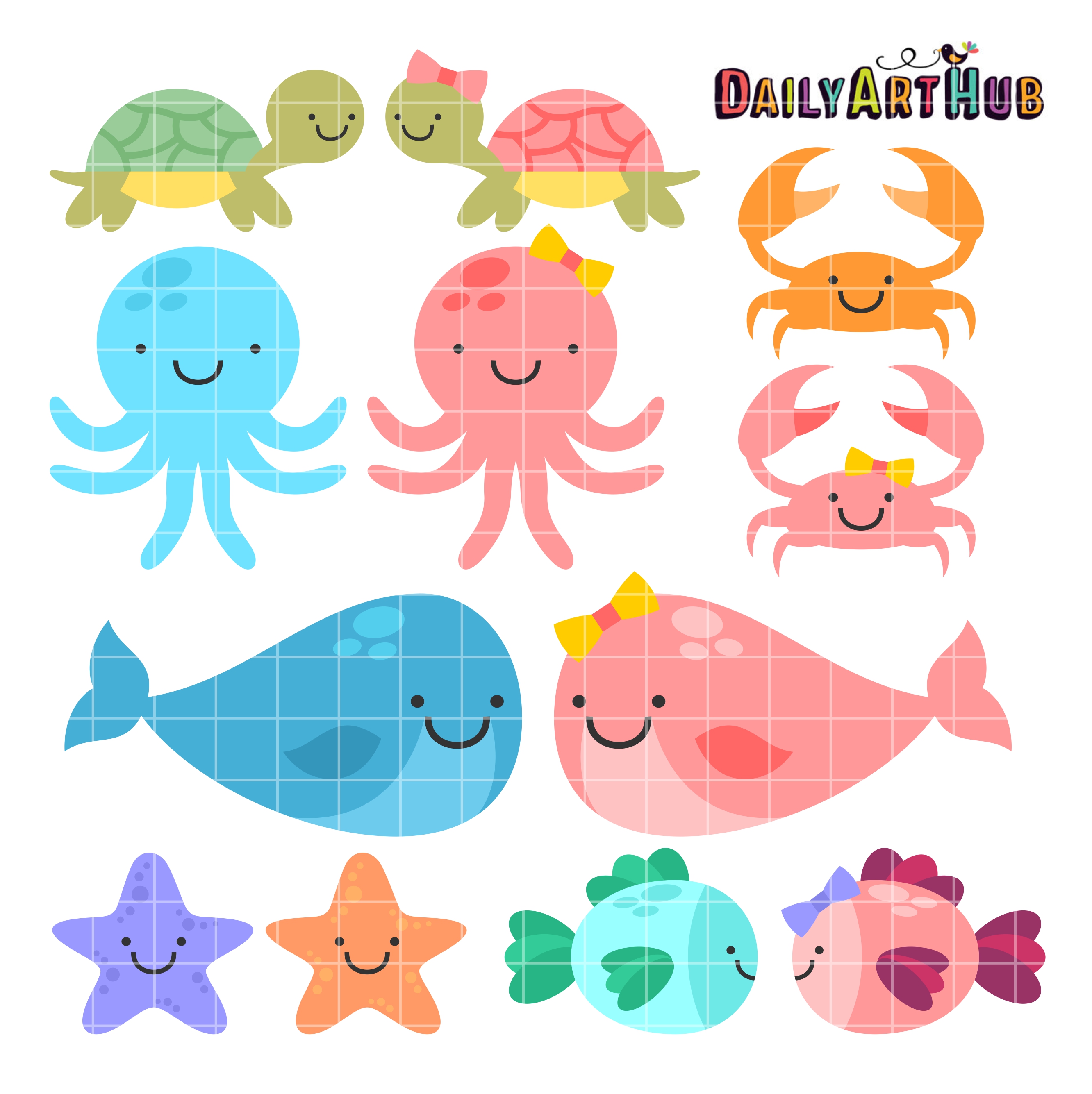 Cute Baby Sea Animals Clip Art Set Daily Art Hub Free Clip Art Everyday
