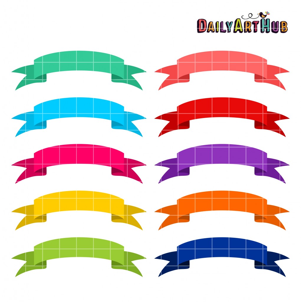 Colorful Banners draft Clip Art Set – Daily Art Hub // Graphics ...