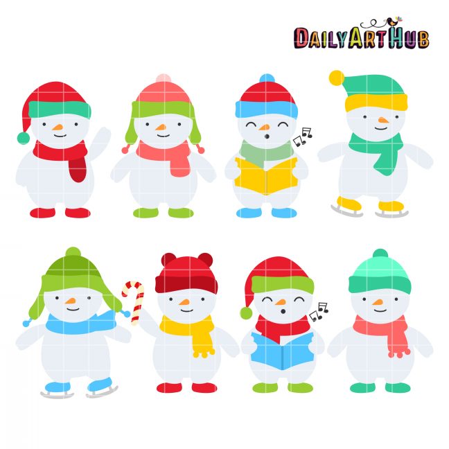 Cute Snowmen Clip Art Set – Daily Art Hub – Free Clip Art Everyday