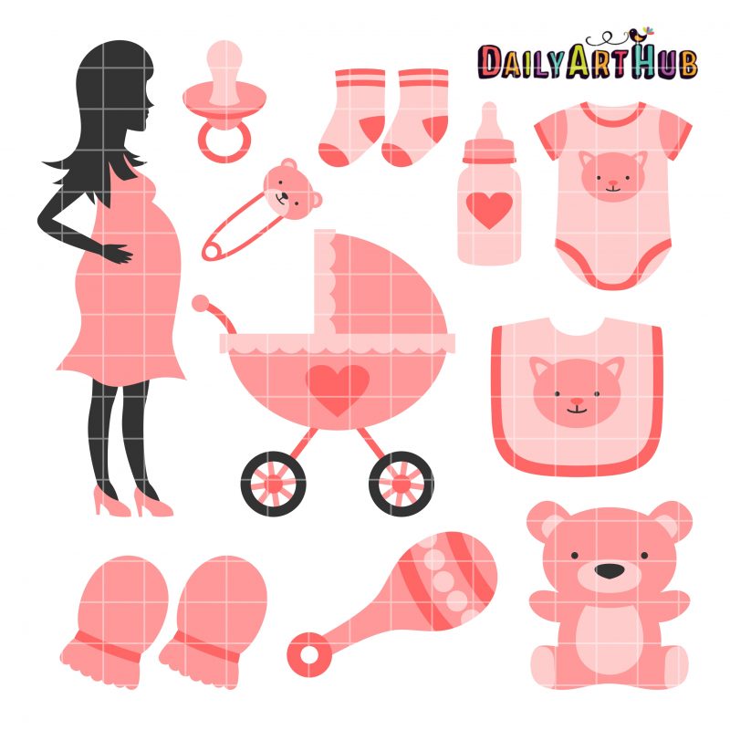 Elegant Pregnancy Clip Art Set | Daily Art Hub - Free Clip Art Everyday