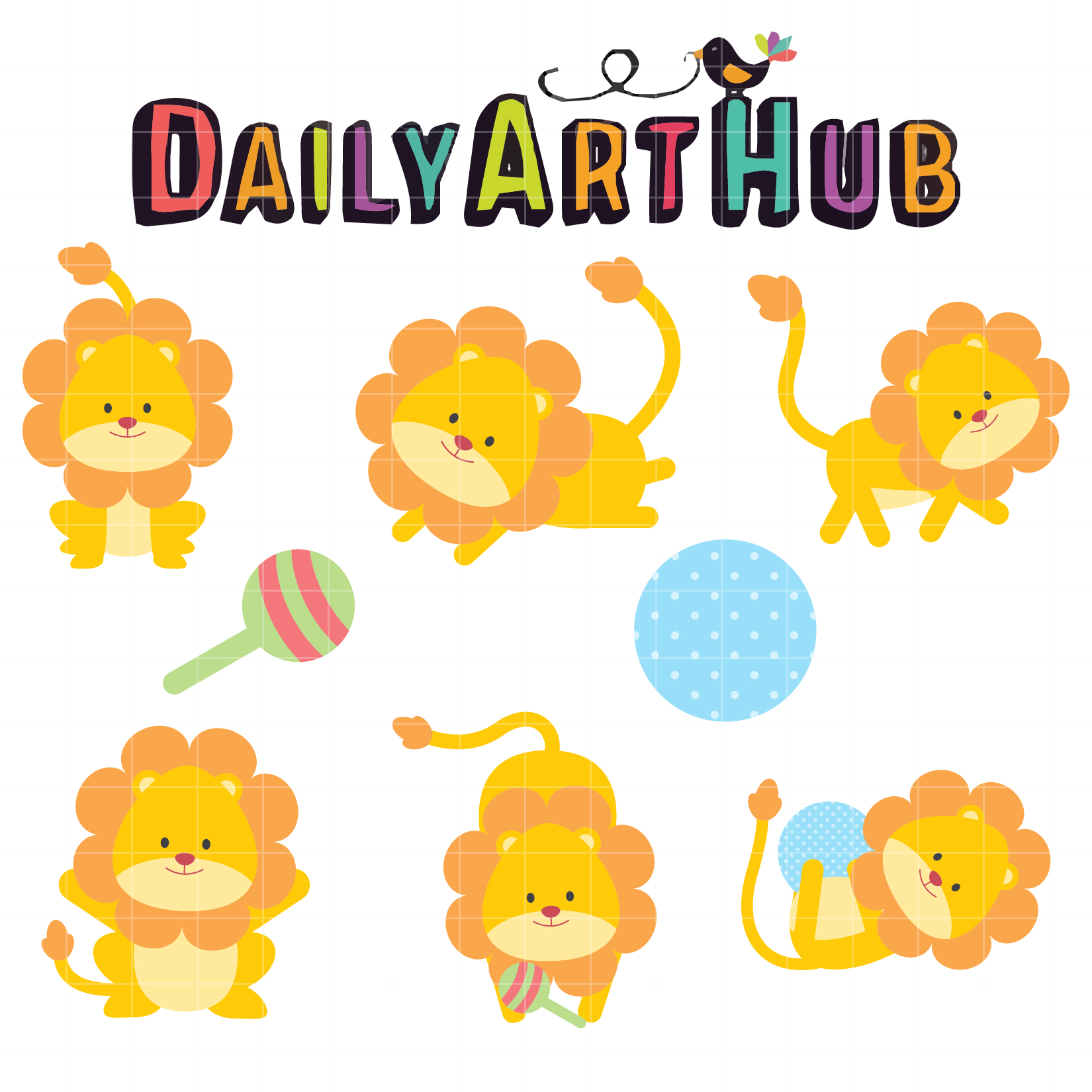 Download Cute Lion Cubs Clip Art Set - Daily Art Hub - Free Clip ...