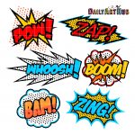 Superhero Callout Clip Art Set – Daily Art Hub    Graphics, Alphabets & Svg