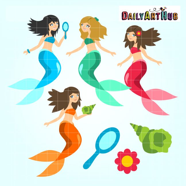 Mermaids Clip Art Set – Daily Art Hub – Free Clip Art Everyday