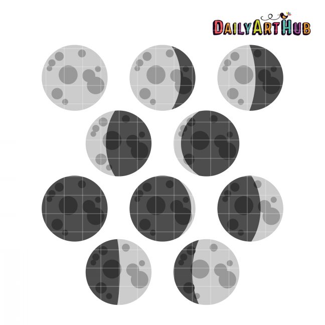 Moon Phases Clip Art Set – Daily Art Hub – Free Clip Art Everyday