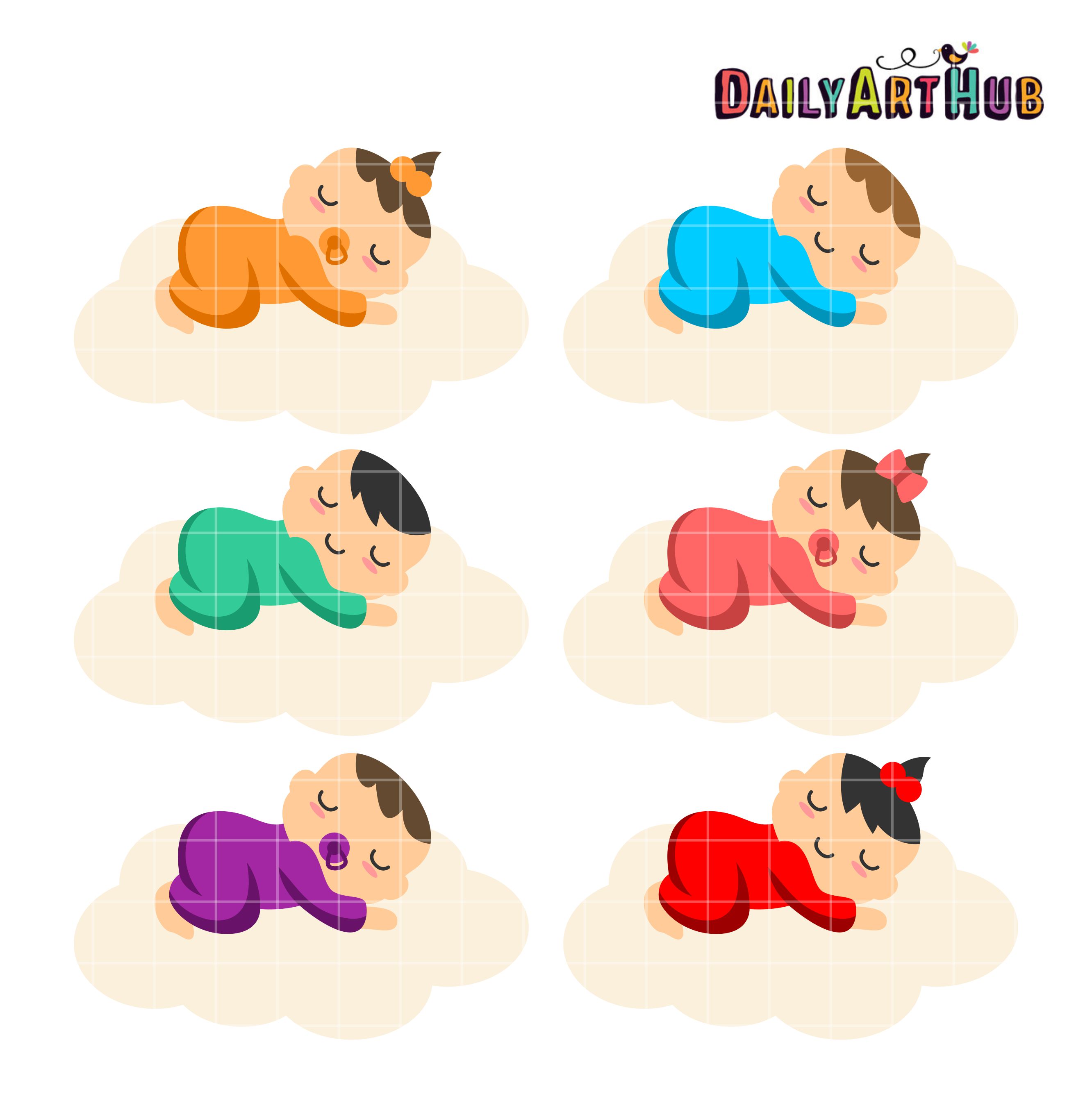 Sleeping Babies Clip Art Set – Daily Art Hub – Free Clip Art Everyday