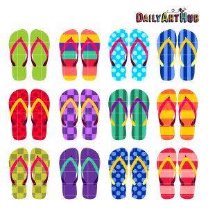 Flip Flops Clip Art Set – Daily Art Hub // Graphics, Alphabets & SVG