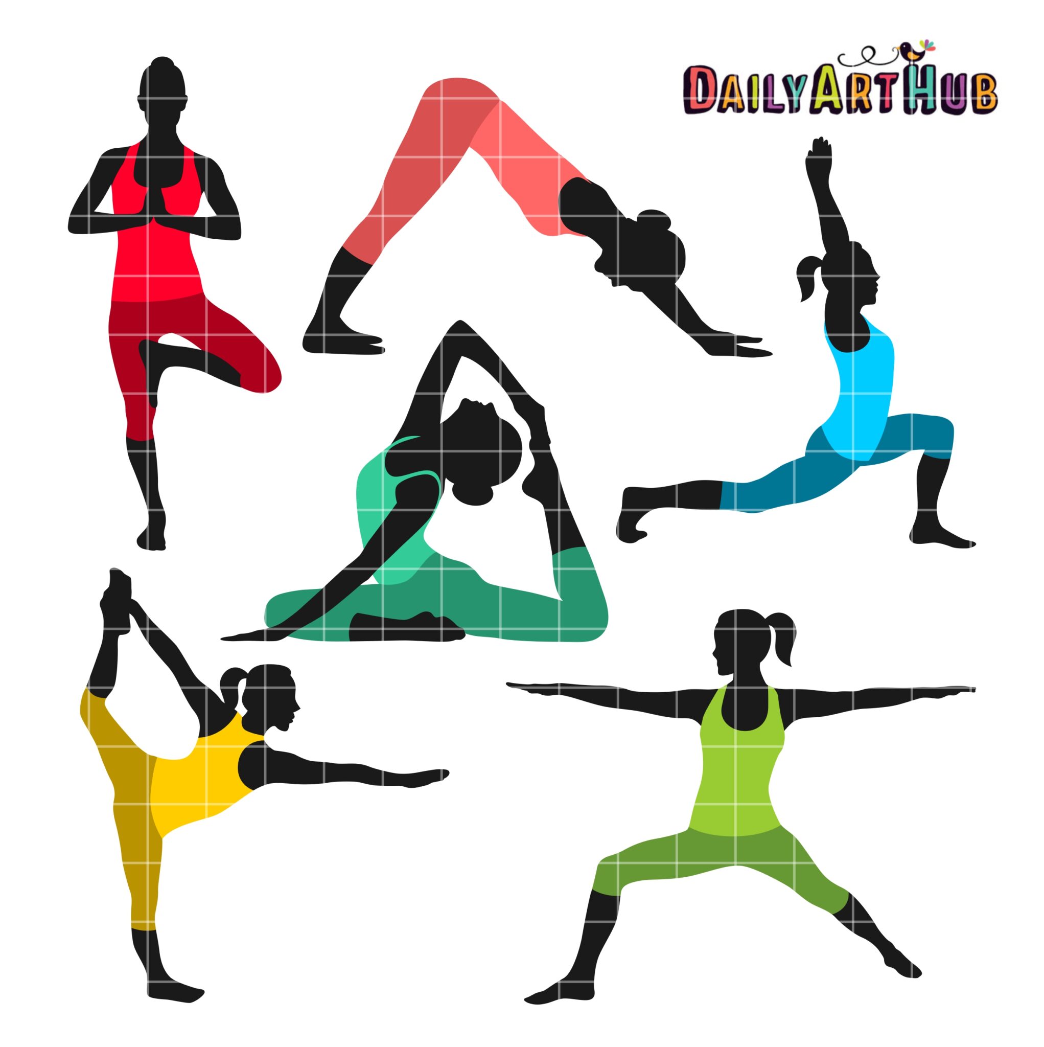 Yoga Poses Stylized Clip Art at Clker.com - vector clip art online, royalty  free & public domain
