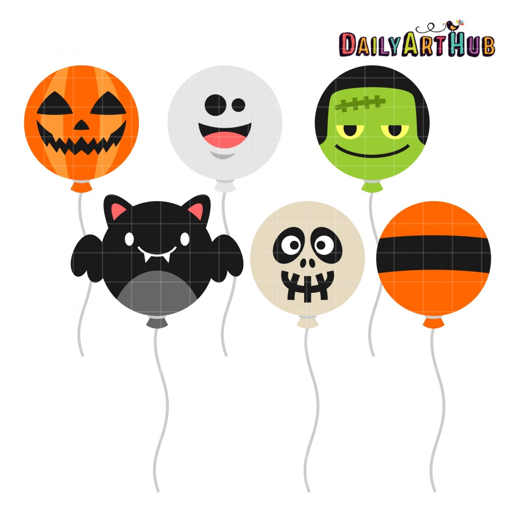 Halloween Balloons Clip Art Set – Daily Art Hub // Graphics, Alphabets ...