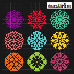 Mandala Florals Clip Art Set – Daily Art Hub // Graphics, Alphabets & SVG