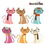 Hipster Cats Clip Art Set – Daily Art Hub // Graphics, Alphabets & SVG