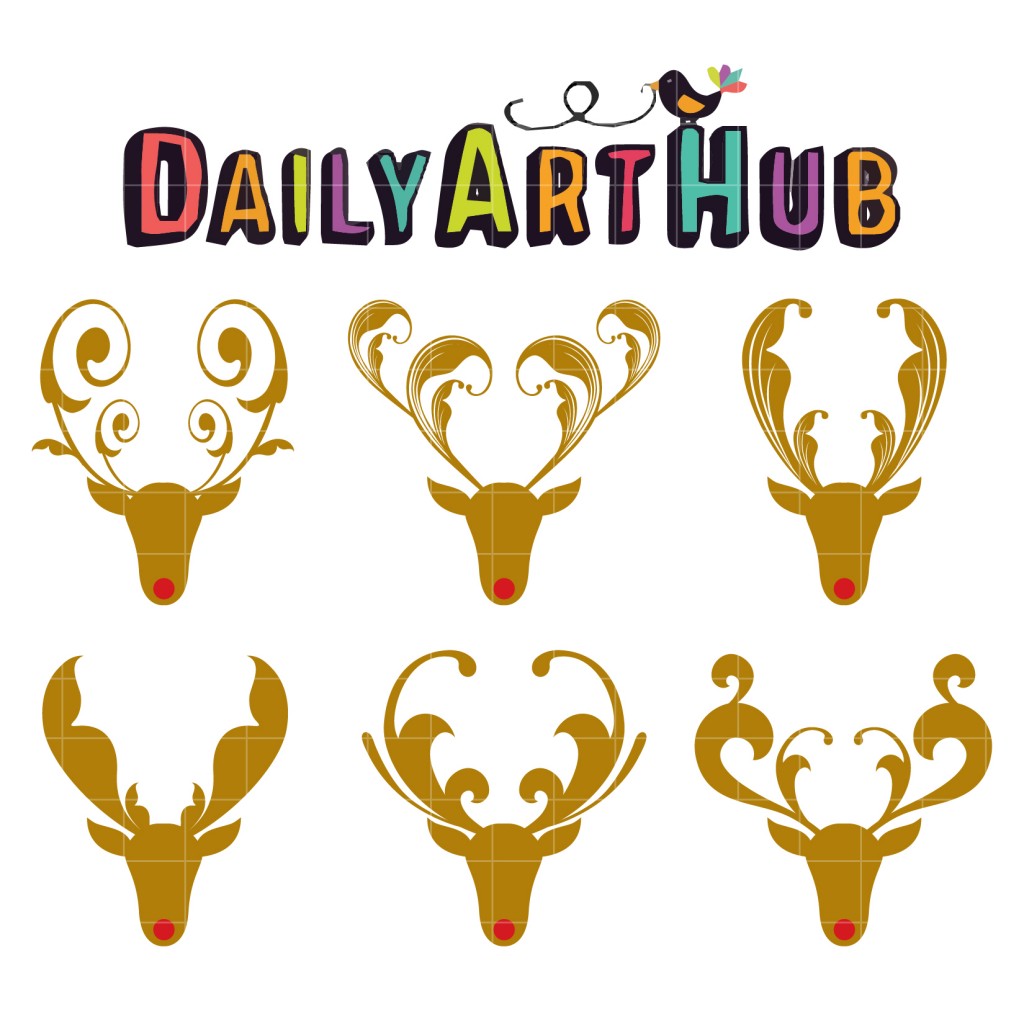 Reindeer Horns Clip Art Set – Daily Art Hub – Free Clip Art Everyday