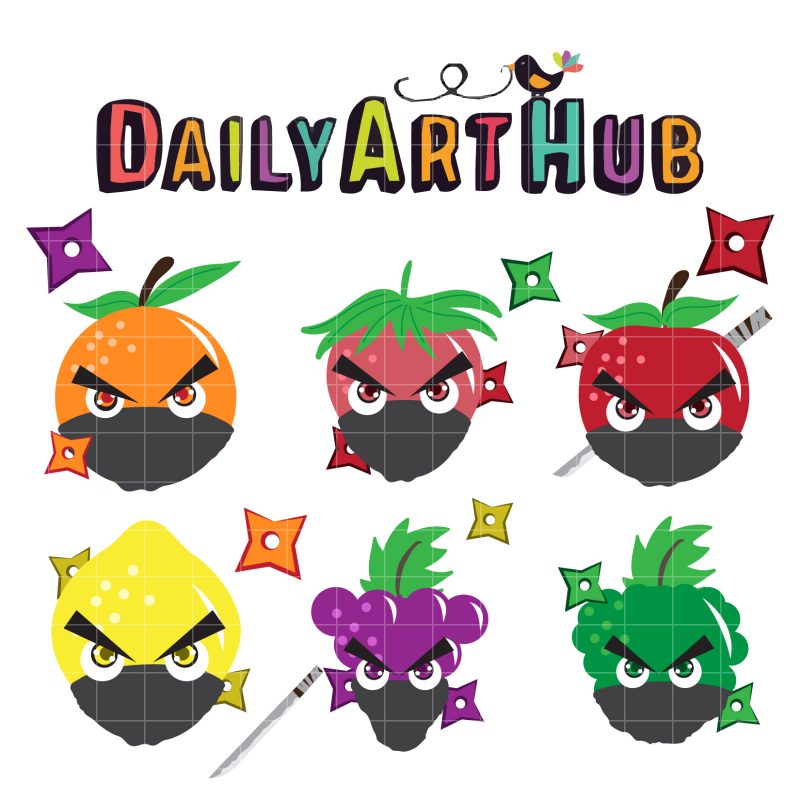 Fruit Ninjas Clip Art Set | Daily Art Hub - Free Clip Art Everyday