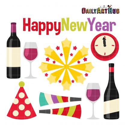 Happy New Year Clip Art Set – Daily Art Hub – Free Clip Art Everyday