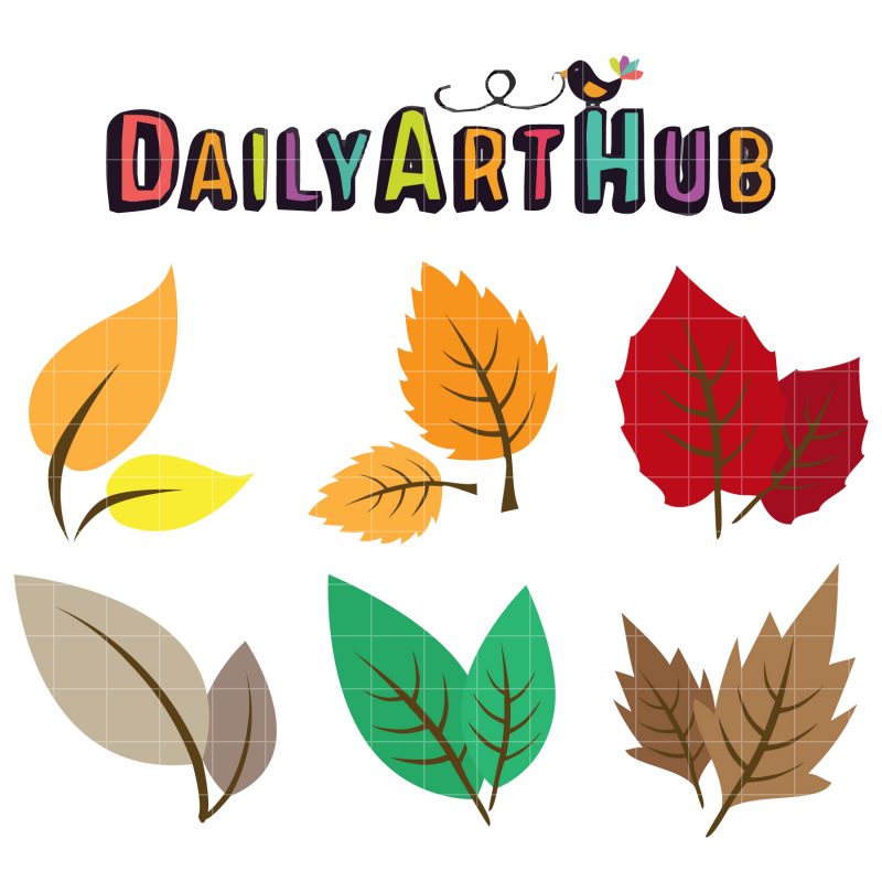 Colorful Leaves Clip Art Set | Daily Art Hub - Free Clip Art Everyday