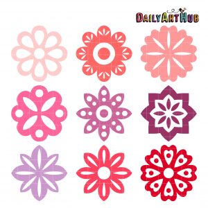 Simple Flower Shapes Clip Art Set – Daily Art Hub // Graphics ...