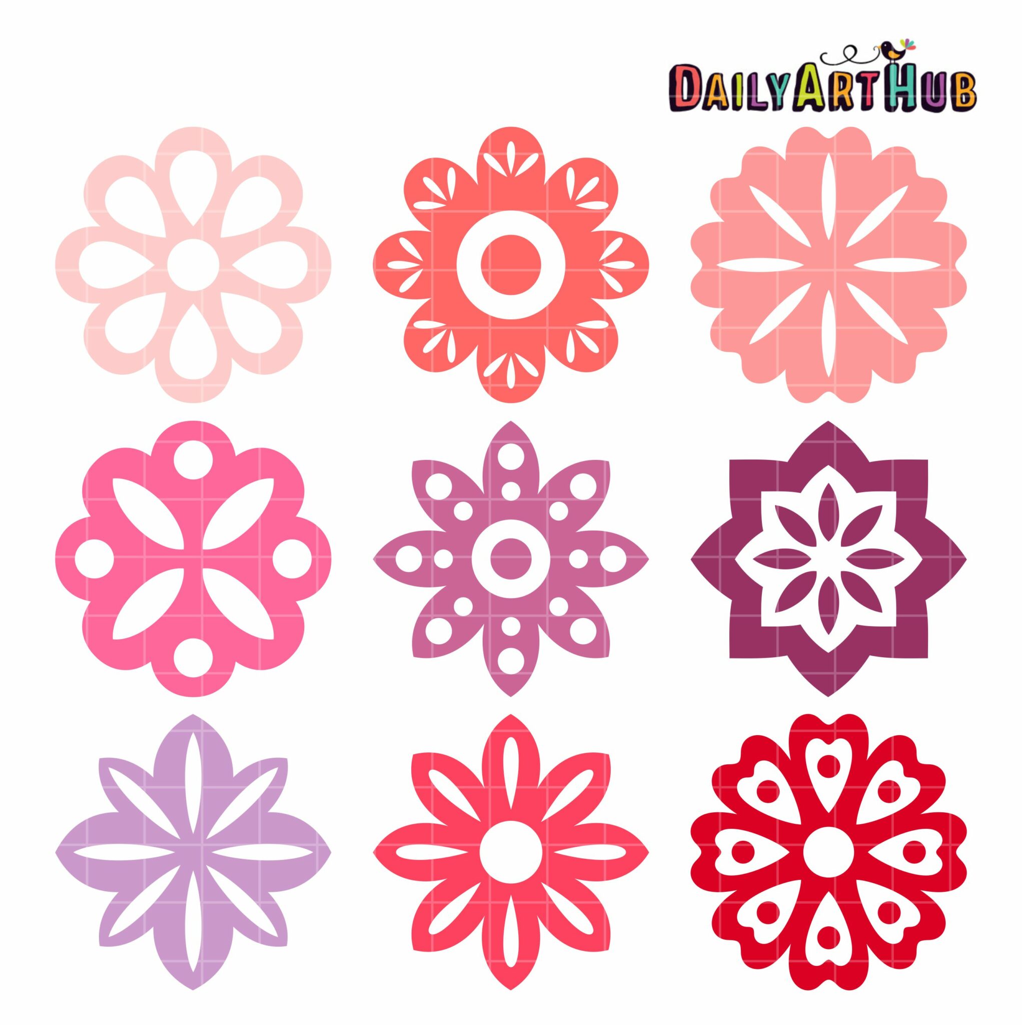 hipster flowers clipart
