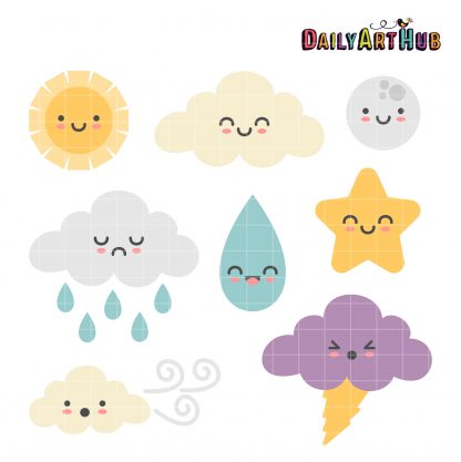 Cute Weather Clip Art Set – Daily Art Hub – Free Clip Art Everyday