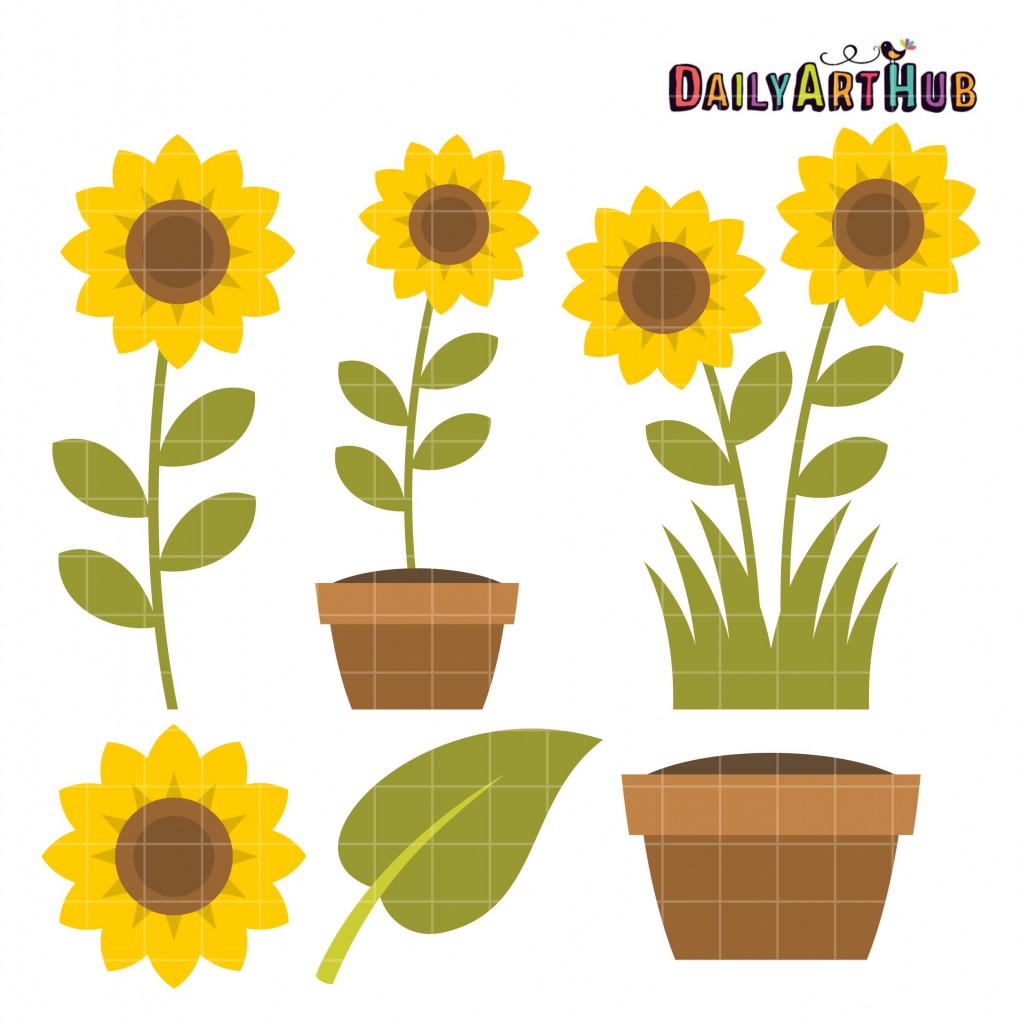 Just Sunflowers Clip Art Set – Daily Art Hub // Graphics, Alphabets & SVG