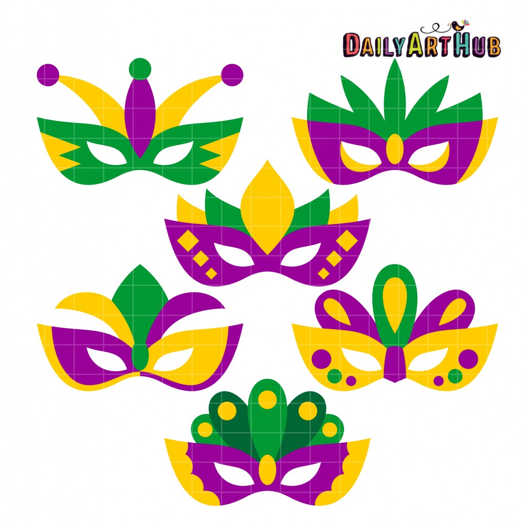 Mardi Gras Masks Clip Art Set – Daily Art Hub // Graphics, Alphabets & SVG