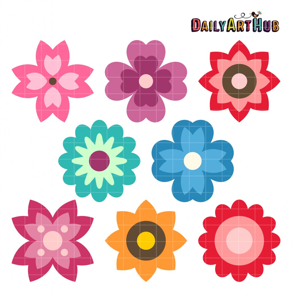 Simple Spring Flowers Clip Art Set – Daily Art Hub // Graphics