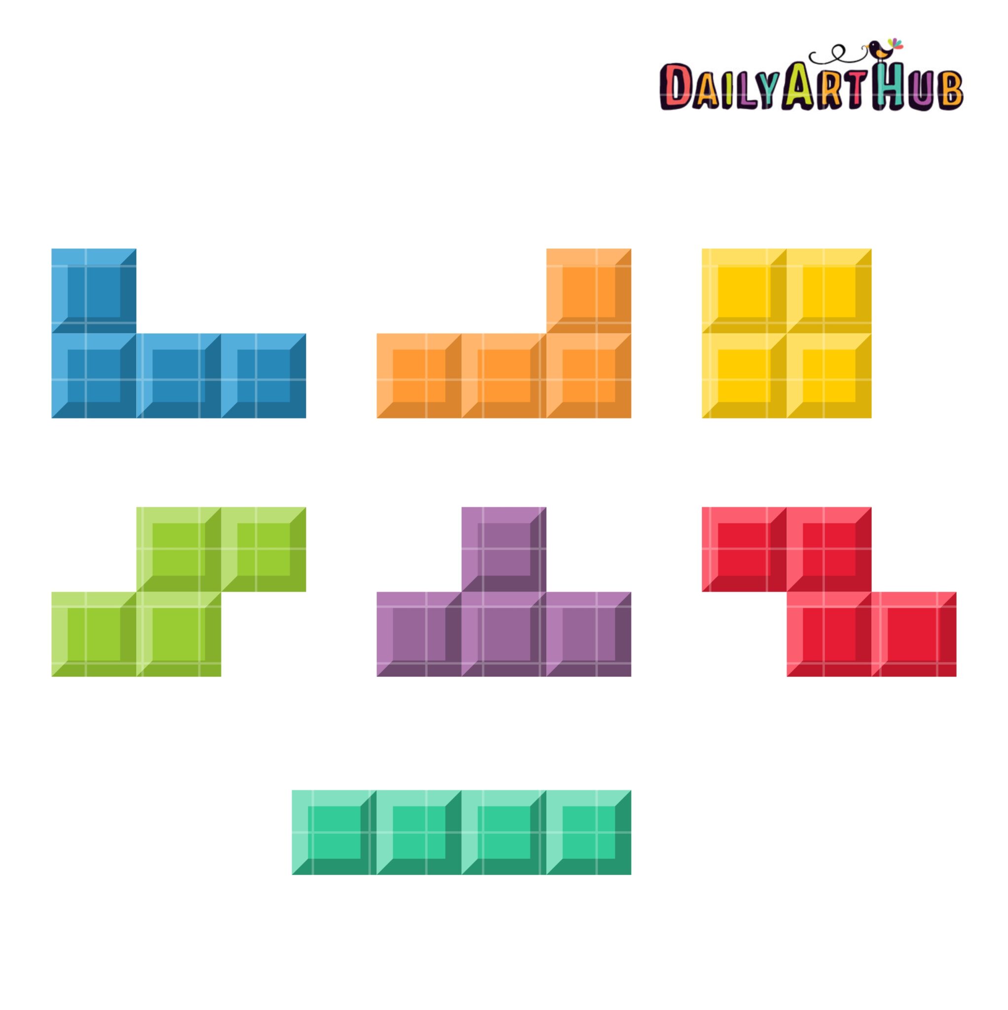 Tetris Blocks Clip Art Set – Daily Art Hub // Graphics, Alphabets & SVG