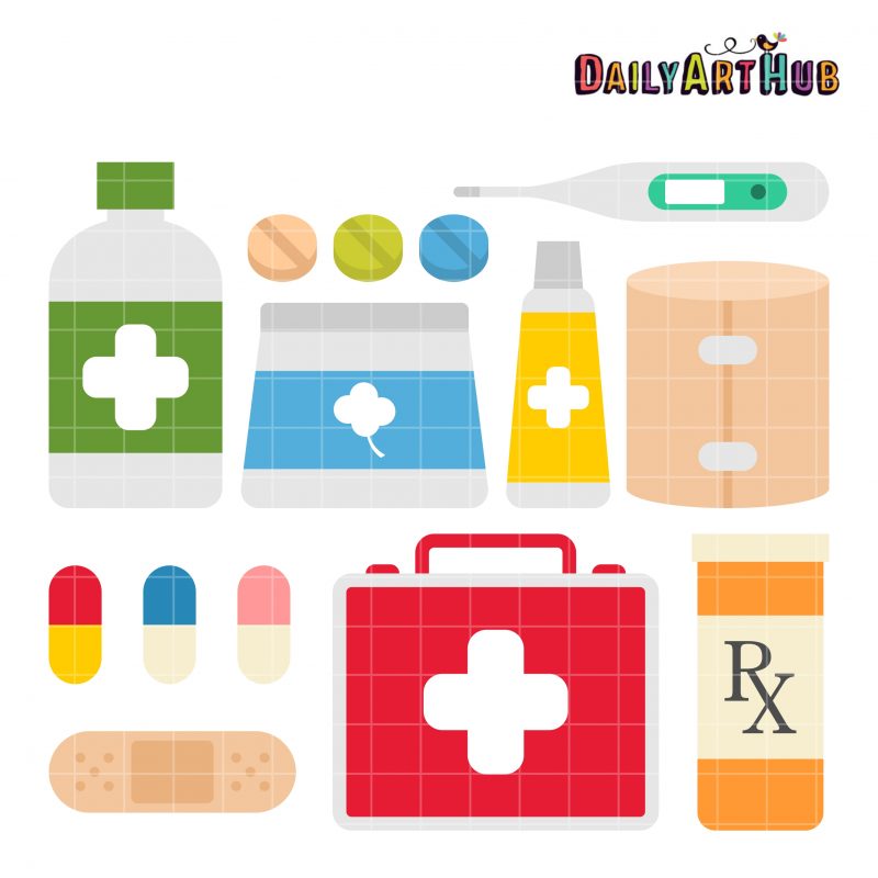 First Aid Kit Clip Art Set | Daily Art Hub