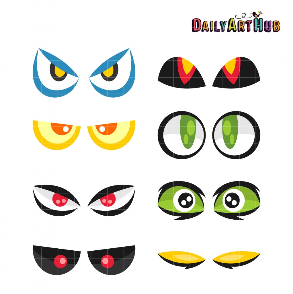 Monster Eyes Clip Art Set Daily Art Hub // Graphics, Alphabets & SVG