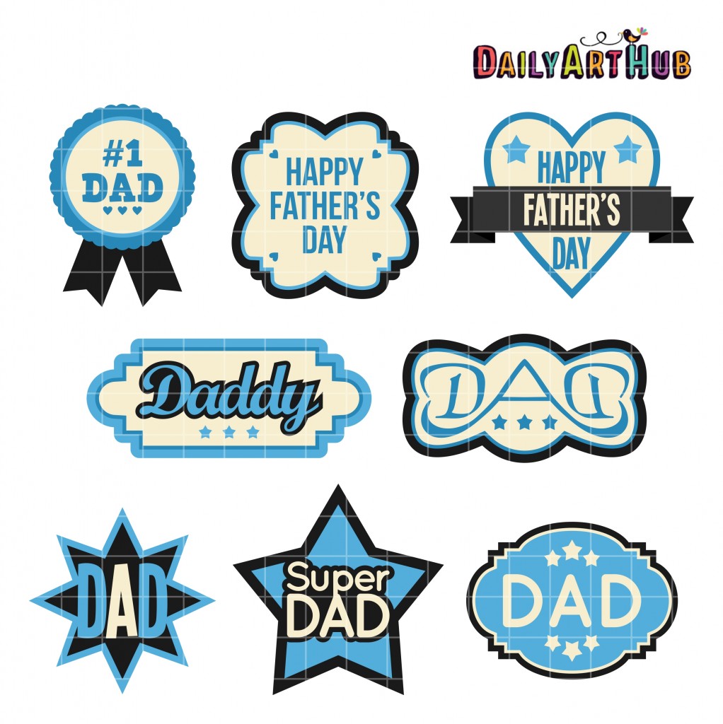 Father’s Day Labels Clip Art Set – Daily Art Hub // Graphics, Alphabets ...