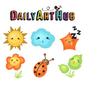 Kawaii Natures Clip Art Set – Daily Art Hub // Graphics, Alphabets & SVG