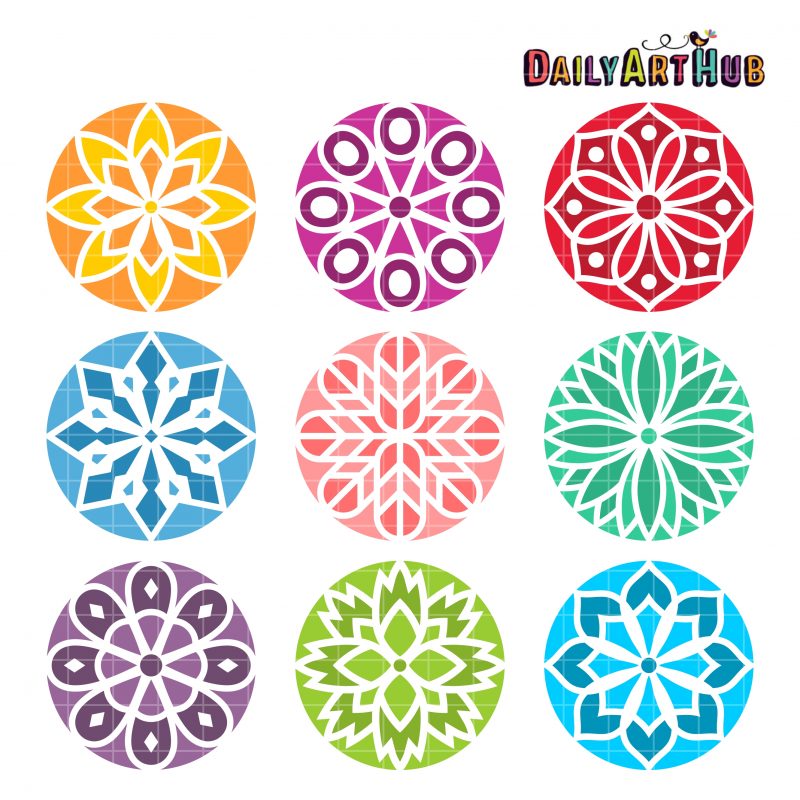 Simple Mandala Clip Art Set | Daily Art Hub