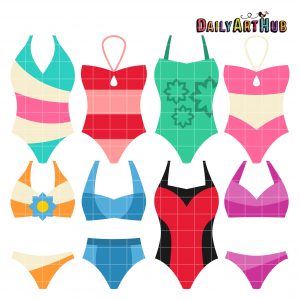 Women’s Swimwear Clip Art Set – Daily Art Hub // Graphics, Alphabets & SVG